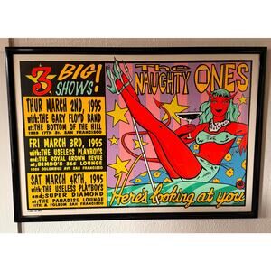 The Naughty Ones Concert Poster Signed 1995 Vintage Wall Decor